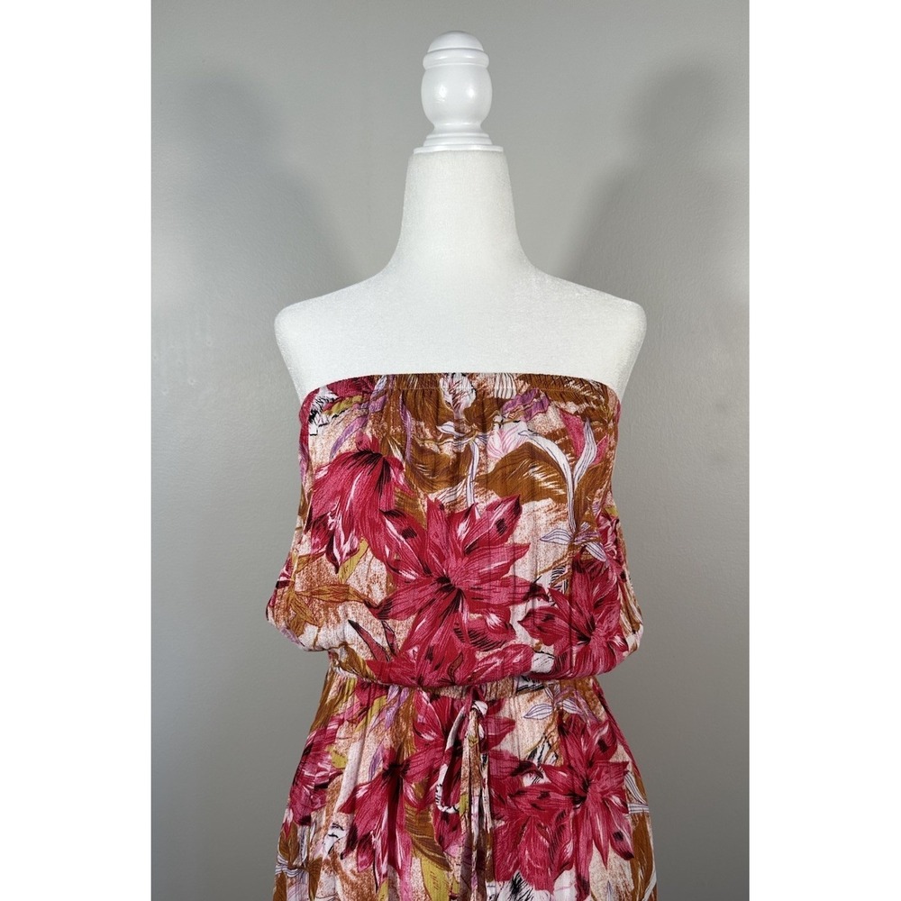 Lascana Venus Dress Womens Small Pink Floral Strapless Vacation Resort Read - Picture 3 of 11